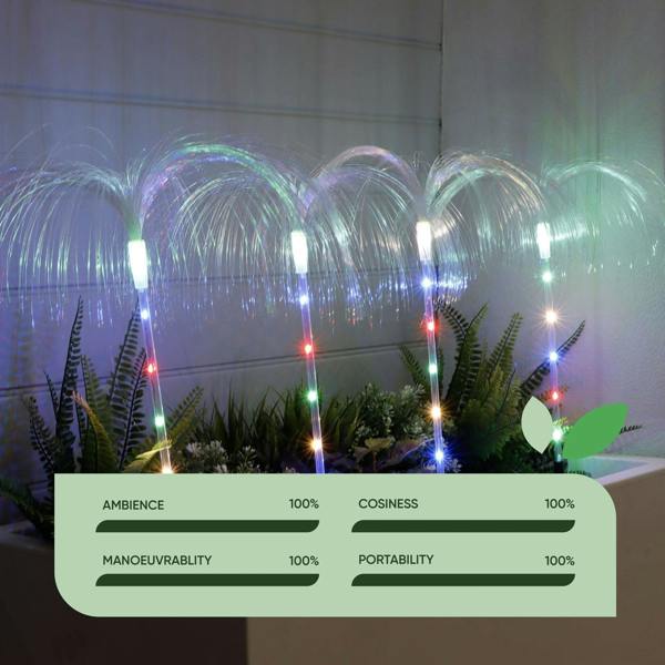 Gardenwize Pack of 4 Solar Jellyfish Stake Lights – Colour Changing LED Garden Lights