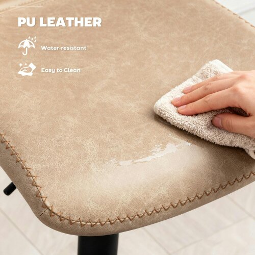 Wyld Haus Salile Set Of 2 Light Brown Faux Leather Breakfast Bar Chairs With Backrest