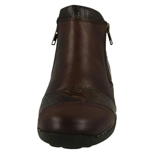 Rieker Ladies Rieker Floral Detailed Wedge Heeled Ankle Boots 44281