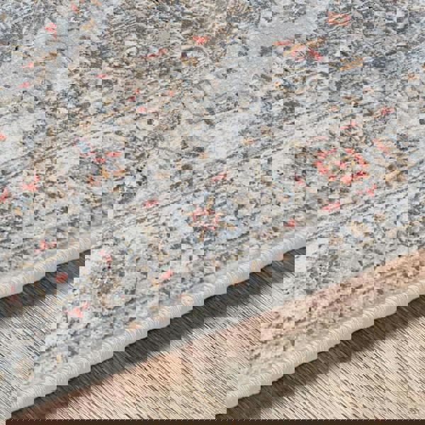 Livabliss Jolie-Vintage Blue Grey Ivory Burgundy Traditional Boho Rug