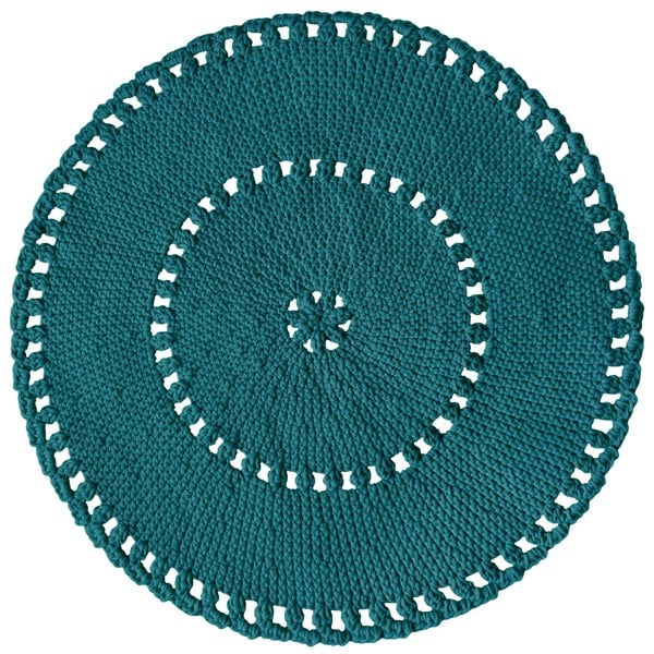 Zuri House Crochet BOHO rug |  OCEAN BLUE
