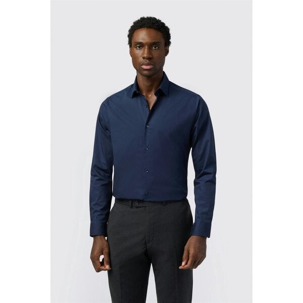 Limehaus Regular Fit Navy Stretch Shirt