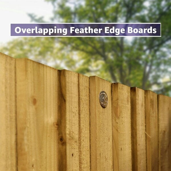 Premier Garden Supplies Arch Top Wooden Garden Gate H:6ft x W:2.5-4.5ft Overlapping Feather Edge Fully Framed Door Heavy Duty Treated Entrance - Wooden Garden Gate - Pressure Treated (Tanalised) - Height: 6ft (180cm) x Width: 90cm