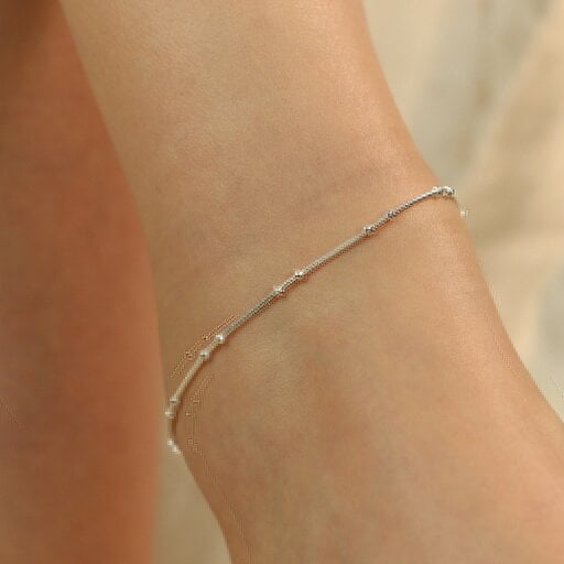 The Colourful Aura 925 Silver This Slim Thread Thin Minimalist Payal Anklet