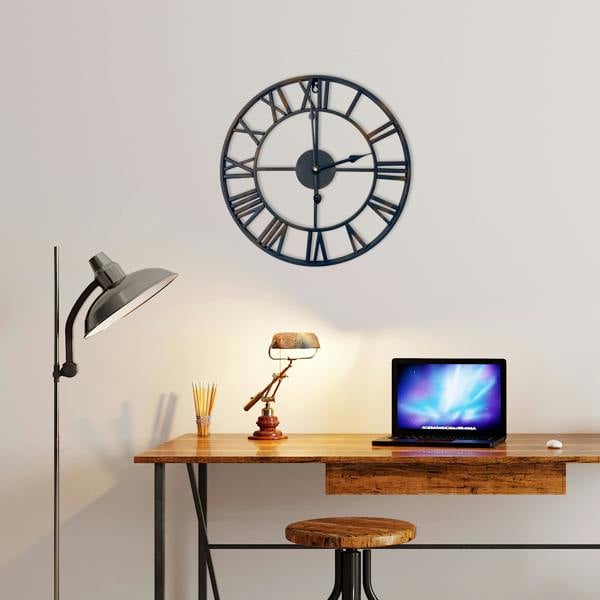 WALPLUS WC2147 - Vintage Rustic Roman Iron Wall Clock - 43 cm / 17 in