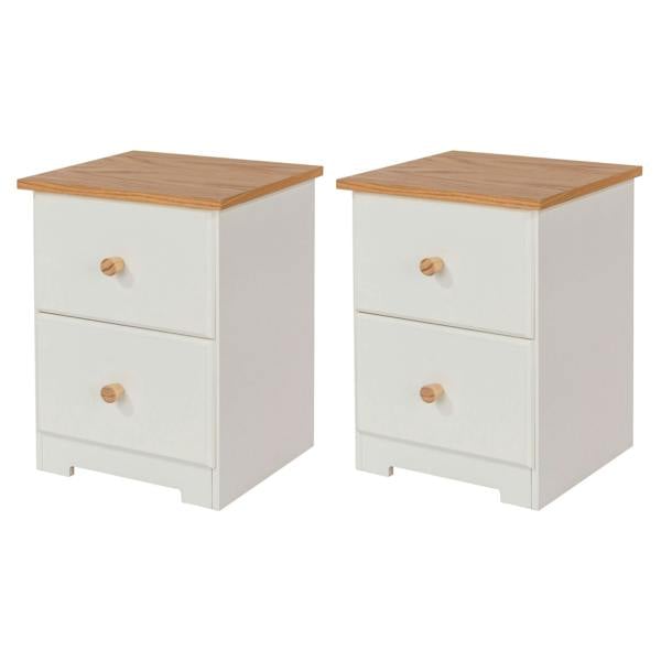 Core Products Set of 2 Colorado Rustic White 2-Drawer Bedside Cabinets