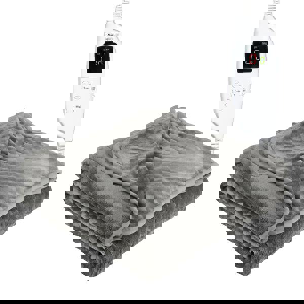 MONHOUSE Heated Electric Throw 9H Timer 9 Heat Setting Fleece Blanket