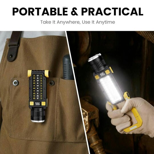 Havendro Multi Function Portable LED Torch Flashlight USB Rechargeable Light