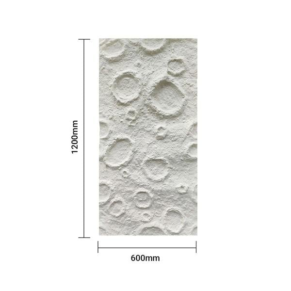 ENER-J Moon Crater PU Wall Panel, White Textured Finish Size: 1200 x 600 x 60 mm (Pack of 2)