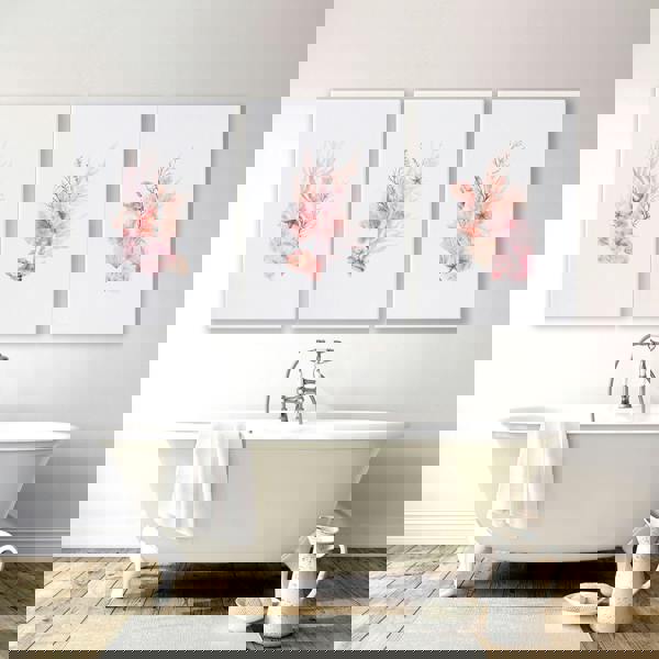 Framed Pictures For The Bathroom | Set of 3 Seashells Wall art Prints