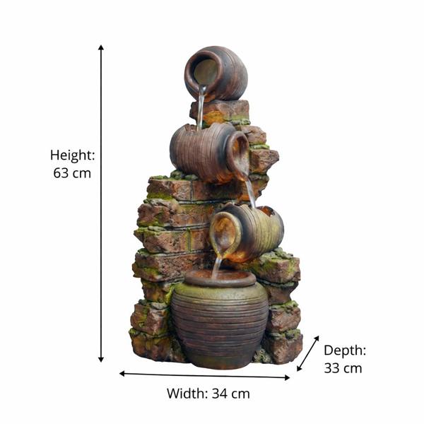 Tranquillity Water Features Compact Moroccan Pots Traditional Water Feature