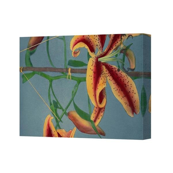 Benjamin Tate Design Tiger Lily Canvas Wall Art Orange Flower Painting Print