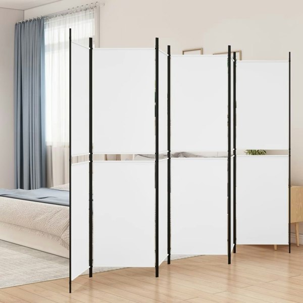 Berkfield 6-Panel Room Divider White 300x200 cm Fabric
