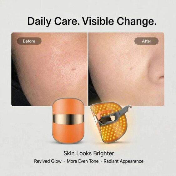 TOUCHBeauty LED Face Mask with Red Blue Yellow Light Therapy