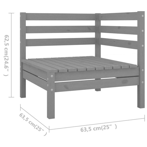 Berkfield 5 Piece Garden Lounge Set Solid Pinewood Grey