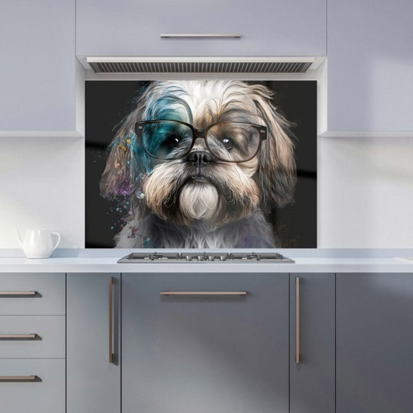Warren Reed - Designer Lhasa Apso With Glasses Splashart Kitchen Splashback
