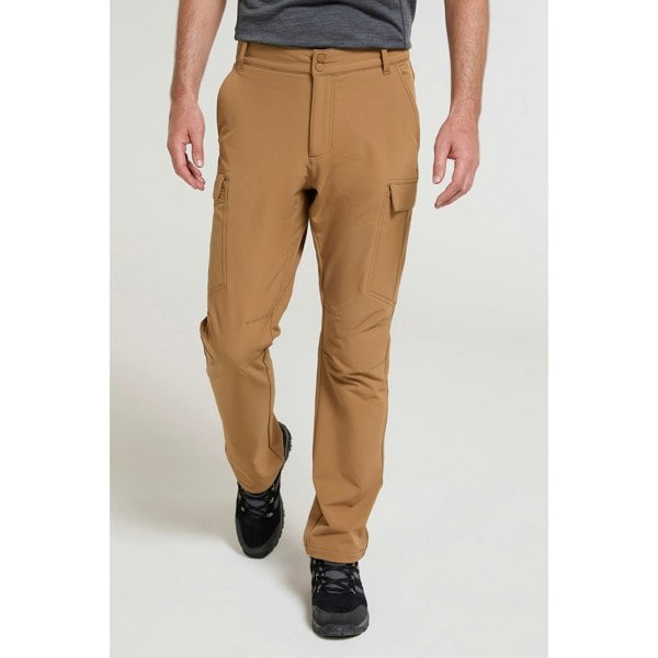 Mountain Warehouse Mens Beacon Softshell Fleece Lined Trousers - Tan
