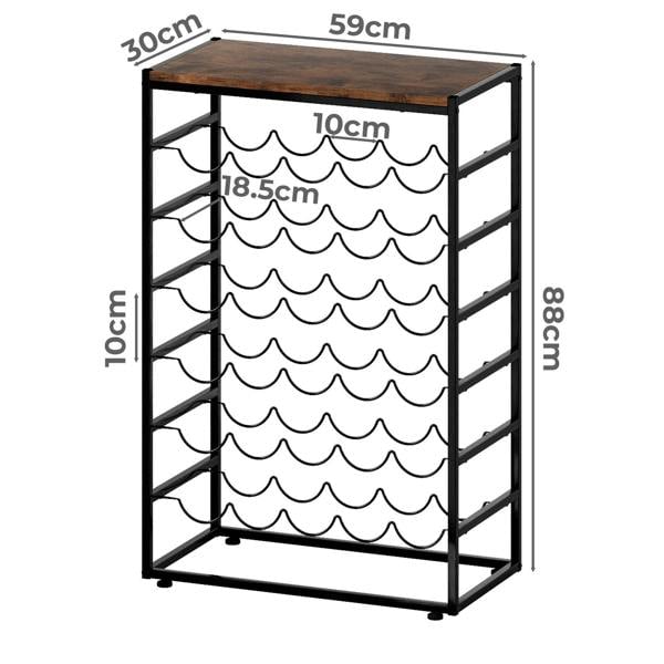 Levede Wine Rack 30 Bottles Free Standing Floor Wooden Top 6 Tiers Wine Shelves