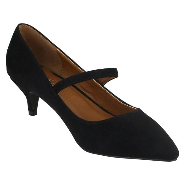 Spot On Ladies Spot On Mid Heel Mary Jane Shoes