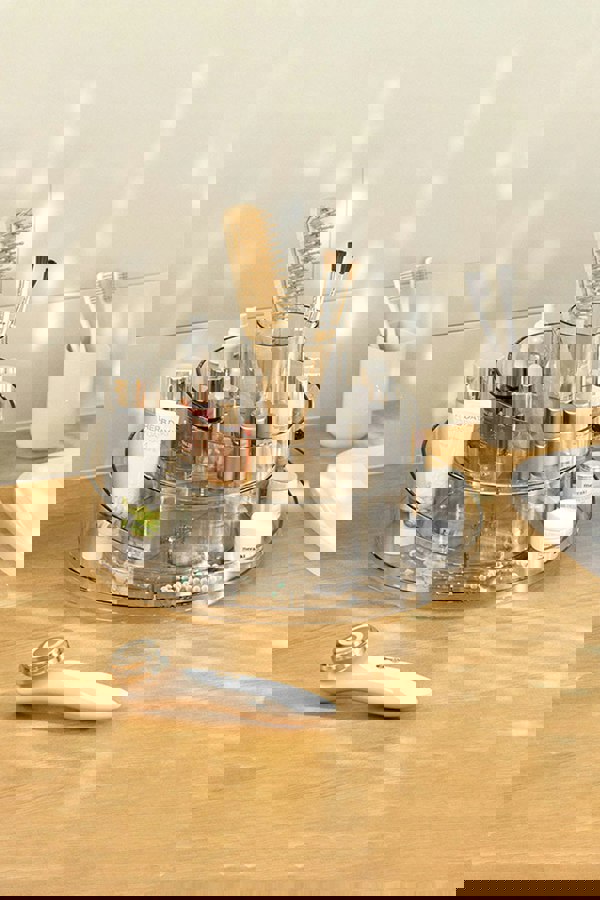 Living and Home Rotating Round Multifunctional Storage Skincare Shelf Desktop Organizer