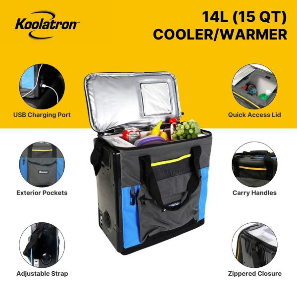 Koolatron Michelin Cooler Bag 14L Mini Fridge Keep Food Drinks Warm Cold for Picnic Camping