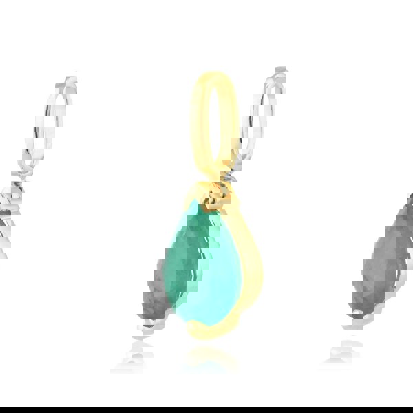 27021 Classic Pear Emerald Pendant in 9ct Yellow Gold 2