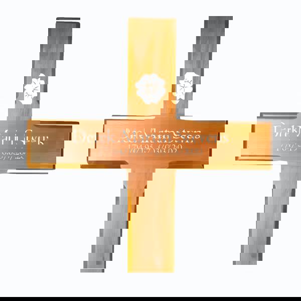 Memorials Direct Personalised Mahogany Memorial Cross, Poppy – Durable Wooden Grave Marker for Outdoor Use