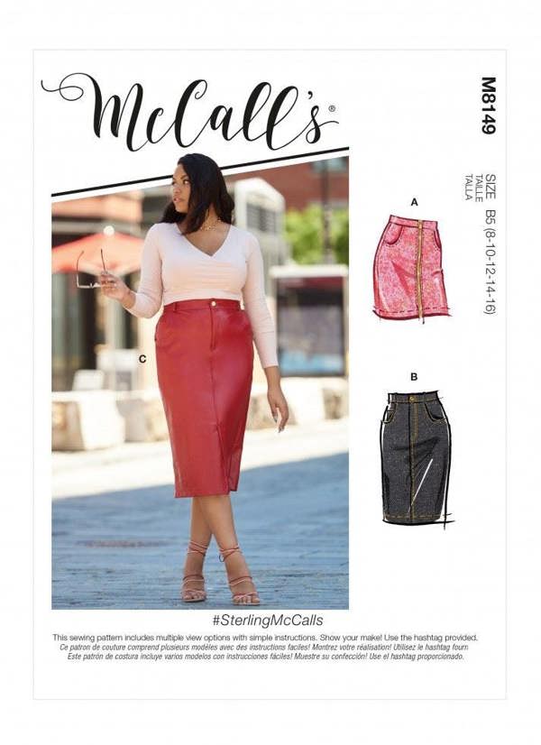 McCalls 8149 Paper Sewing Pattern – Women's Skirt, Intermediate