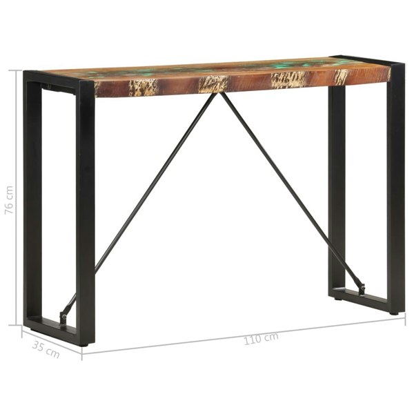 Berkfield Console Table 110x35x76 cm Solid Reclaimed Wood