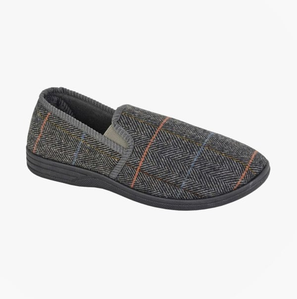 Zedzzz KENNY Mens Full Slippers Grey