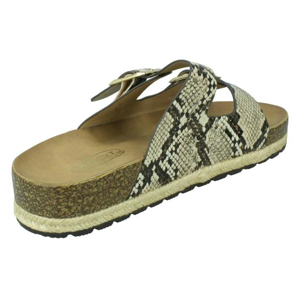 Spot On Ladies Spot On Snake Print Mules F10956