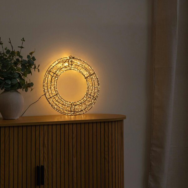 Samuel Alexander 38cm Light up 3D Metal Christmas Wreath with 960 Warm White LEDs