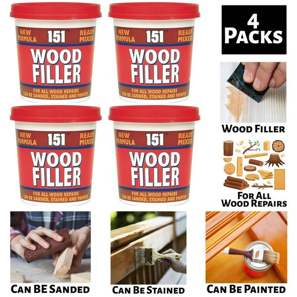 151 4X Wood Filler Ready Mixed Tub 600G