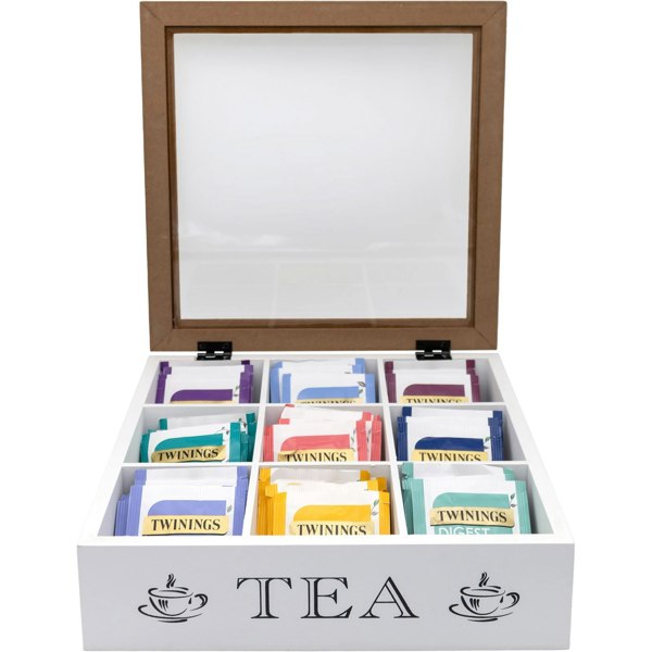 Maison des Cadeaux Two-Tone 9-Compartment Tea Box