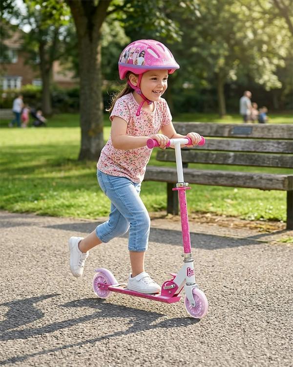 Mondo Barbie Foldable 2-Wheel Kids Scooter