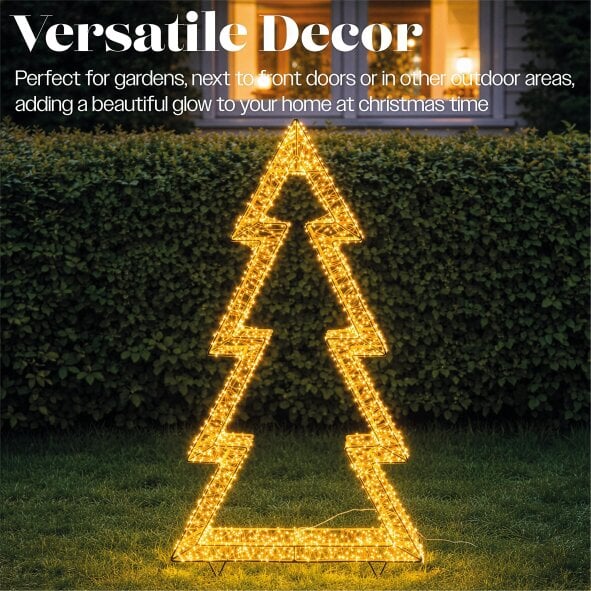 Scotts of Stow Xmas Haus Gold Metal Tree 4800 Micro LED Lights Outdoor Decoration 

with Timer