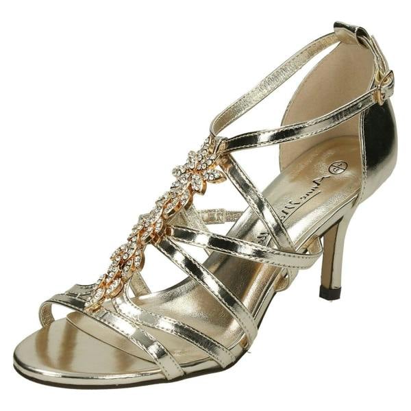 Anne Michelle Ladies Anne Michelle Mid Heel Strappy Sandals