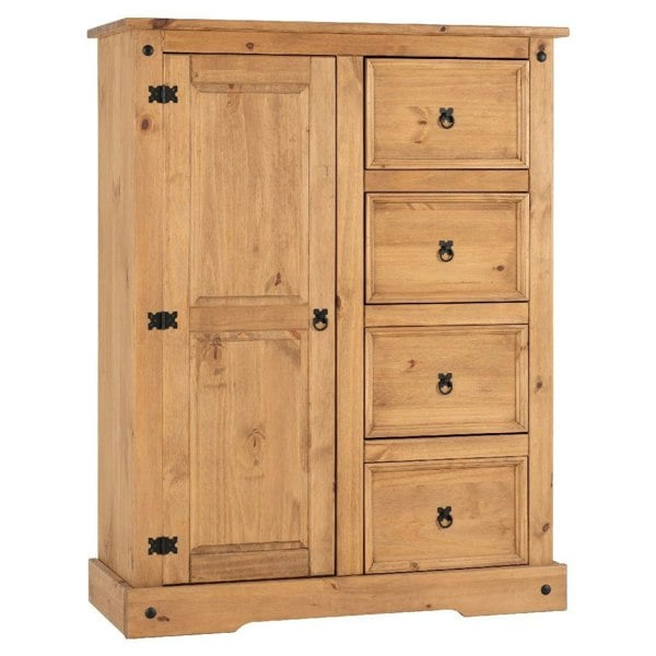 Seconique Corona 1 Door 4 Drawer Low Wardrobe