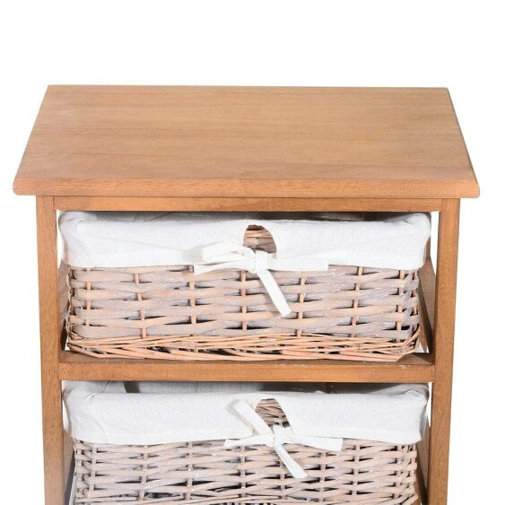 Wyld Haus Yorila Wood Natural Finish 5 Drawer Dresser With Wicker Baskets