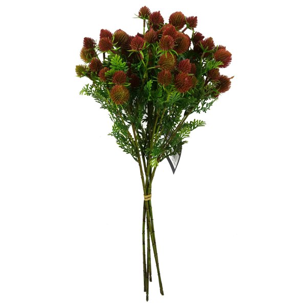 Leaf Pack of 6 x 55cm Craspedia Stem Red Artificial