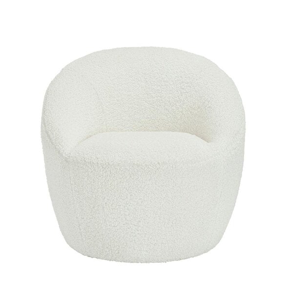 Wyld Haus Cobh White Boucle Round Modern Armchar