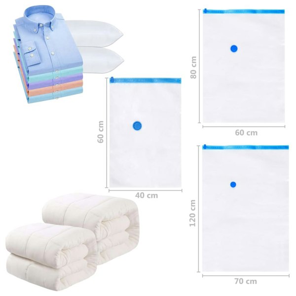 Berkfield Vacuum Travel Storage Bags Clothing Bags 3 Sizes 20 pcs