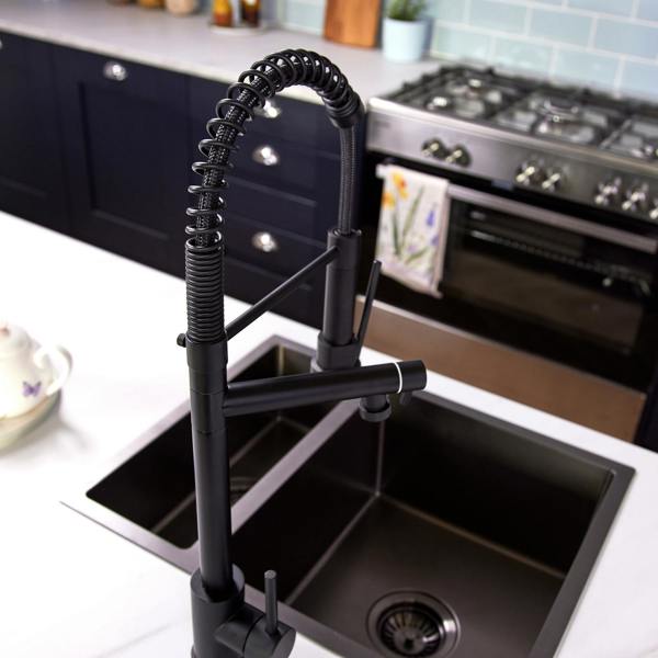 Flode Alta | Single Lever Kitchen Sink Mixer Tap with Swivel Spout | Matt Black Finish