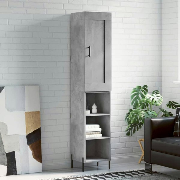 Berkfield Highboard Concrete Grey 34.5x34x180 cm Engineered Wood