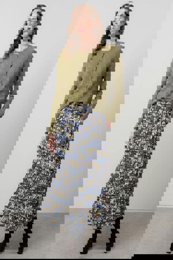 Lily & Me Layla Pointelle Knit Cardigan Moss