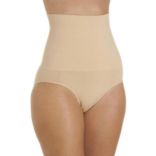 Womens Beige Seamfree Shapewear Comfort Hi Waisted Control Brief