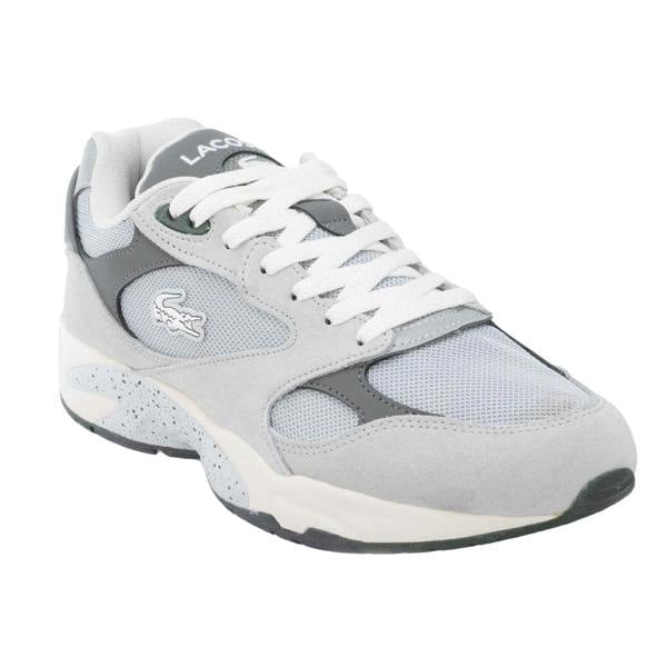Lacoste Mens Storm 96 Vintage Leather Trainers - Grey