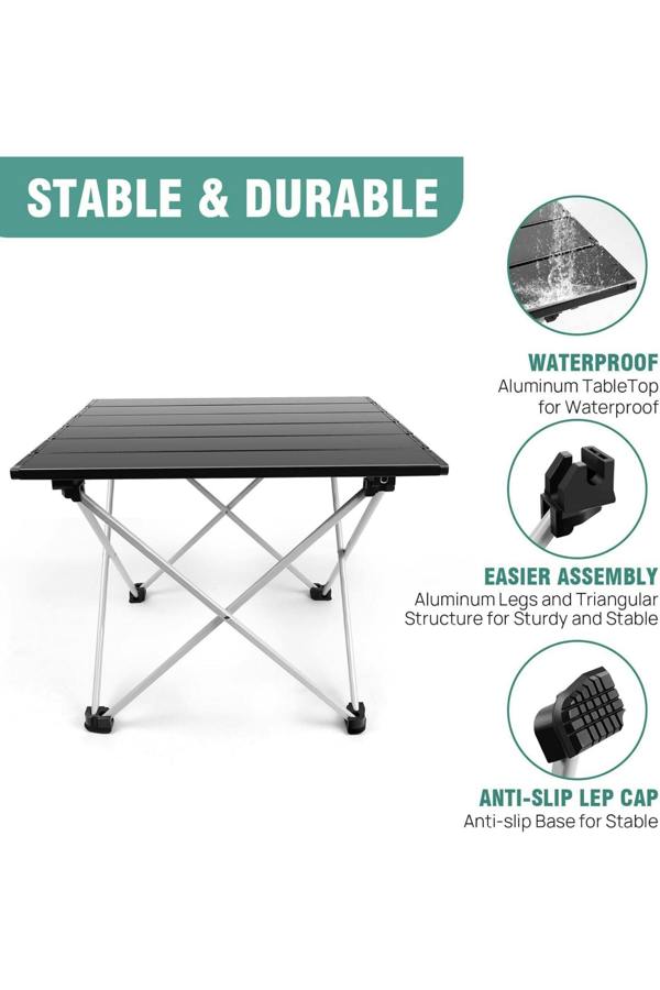 Dyzi 90x60x45cm Folding Picnic Table Weather-Resistant with Carry Bag
