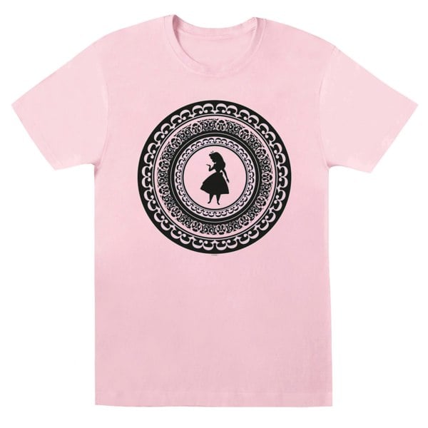 Disney Womens/Ladies Alice In Wonderland Circle Cotton Boyfriend T-Shirt - Baby Pink