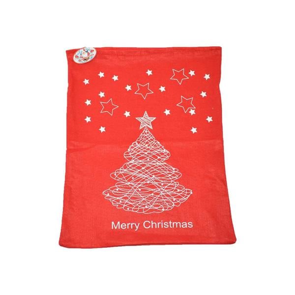 60cm Christmas Santa Sack Stocking Bag, Red Felt Gift Storage Sack with Drawstring image 1